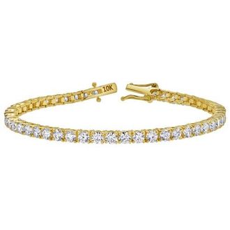 LuvMyJewelry Lyra 10K Yellow Gold Lab Grown Diamond Tennis Bracelet - 3.6mm at Nordstrom