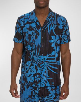 Robert Graham Mens Drift Away Printed Camp Shirt