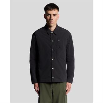 Lyle & Scott Mens And Overshirt in Black - Size X-Large