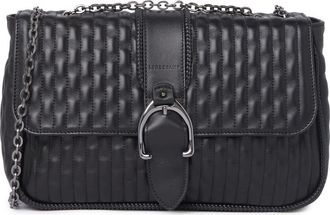 Longchamp Embossed Leather Chain Strap Shoulder Bag in Black at Nordstrom Rack