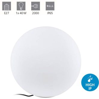 Eglo Sfera Esterno Contemporanea Monterolo Policarbonato Bianco 1 Luce E27 30Cm