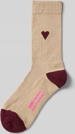 Unio Hamburg Socken mit Label-Print in Beige, Gr&ouml;&szlig;e 36-38