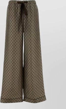 Gucci silk printed wide-leg trousers