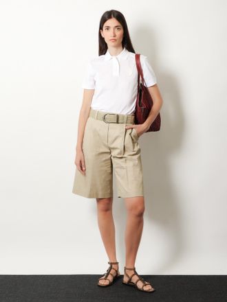 Brunello Cucinelli Womens Polo Shirt Cotton-Blend White Tops