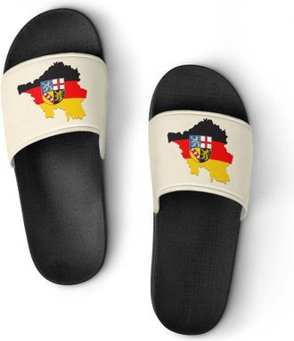 Generic Map with Germany Flag Shower Shoes Slipper for Women Men Beach Slippers Quick Drying Non Slip Open-Toe Sandals