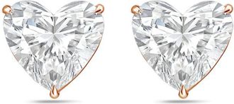 Diana M. Jewels 14Kt Rose Gold 2.00 cts Lab Grown Heart shaped Diamond Studs