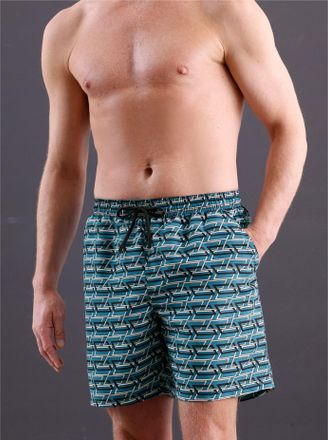 Feel Good Badeshorts FEEL GOOD, Damen, Gr. 10, Normalgr&ouml;ssen, blau (topas, sesam, bedruckt), Polyester, Badehosen Badeshorts