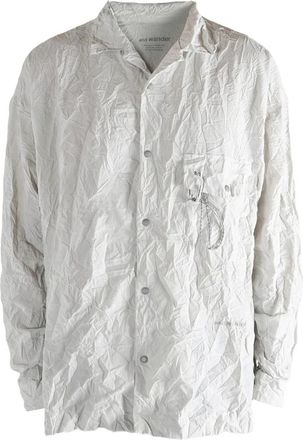 And Wander Nylon Overhemd Met Ruches - Heren - Casual Overhemden - Wit - S - Nylon - Overhemden