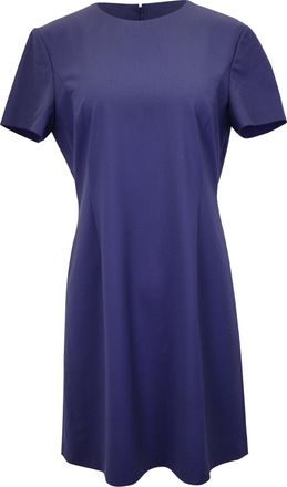 Theory Short Sleeve Mini Dress in Navy Blue Wool