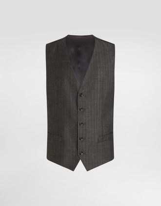 Dolce & Gabbana Pinstripe Wool Vest - Man Suits And Blazers Multi-colored 46