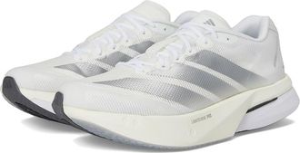 adidas Adizero Boston 13 Running Shoes Womens Shoes White/Matte Silver/Dash Grey : 7.5 B - Medium, Textile