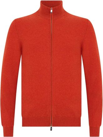 Fedeli Zip Cardigan - Heren - Vesten - Rood - S - Kasjmier - Truien & Vesten