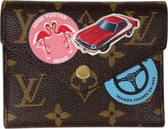 Louis Vuitton Brown Monogram Red Color Monogram Wallet (Tri-Fold) (Pre-Owned)