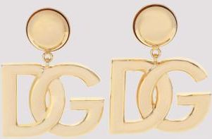 Dolce & Gabbana Golden Logo Drop Earrings