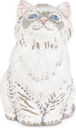 Judith Leiber Kitten Cloud Crystal Embellished Clutch in Silver Rhine Multi at Nordstrom