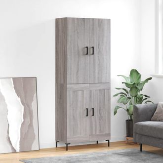 Berkfield Home Highboard Grey Sonoma 69.5x34x180 cm Engineered Wood