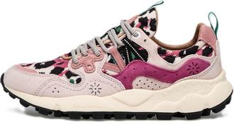 Flower Mountain Dynamic Pink and Cream Suede Sneakers