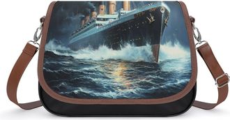 Generic Titanic1 Ship Vintage Small Womens Crossbody Bags Shoulder Handbag with Adjustable Strap for Travel