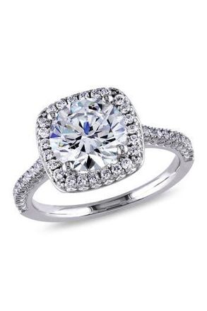 Delmar Sterling Silver CZ Cushion Halo Ring at Nordstrom Rack, Size 9