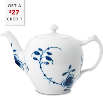 ROYAL COPENHAGEN Blue Fluted Mega Tea Potwith $27 Credit