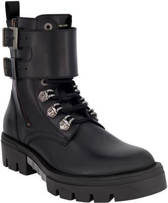 Karl Lagerfeld Leather Combat Boot in Black at Nordstrom Rack, Size 11.5