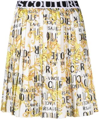 Versace Jeans Couture baroque-print pleated skirt - women - Polyester - 36 - White