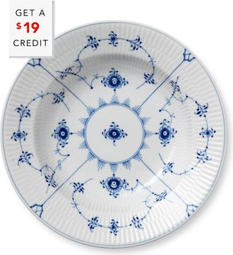 ROYAL COPENHAGEN 9In Blue Fluted Plain Soup Bowlwith $19 Credit