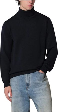 Roberto Collina Dolcevita Turtleneck - Heren - Coltruien - Blauw - XL - Wol - Truien & Vesten