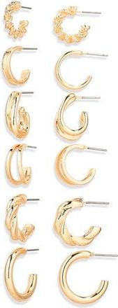 Nordstrom Rack 6-Pair Twist Hoop Earrings Set in Gold at Nordstrom Rack