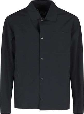 Herno Light Jackets, male, Black, Size: 2XL Essence Shacket