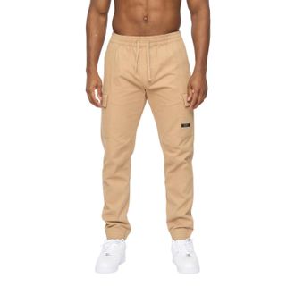 Crosshatch Heren Utilate Elastische Taille Cargo Broek (Stone)