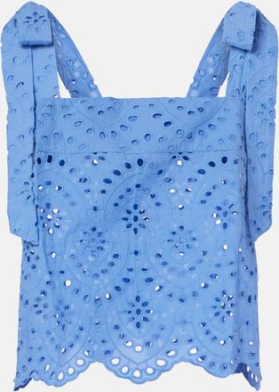 Poupette St Barth Top Noa in cotone sangallo