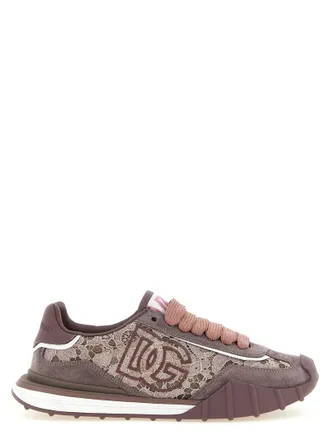 Dolce & Gabbana Purple Leather Athletic Womens Sneakers
