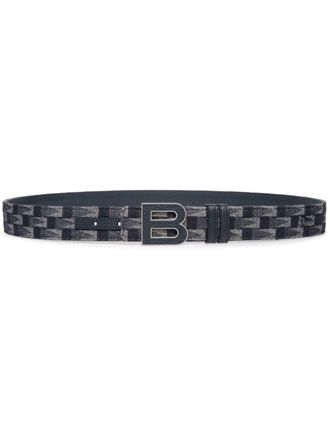 Bally Pennant-jacquard buckled belt - men - Cotton/Bovine Leather (top grain) - 100 - Blue