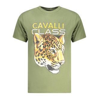 Cavalli T-Shirts, male, Green, Size: 2XL Short Sleeve T-Shirt