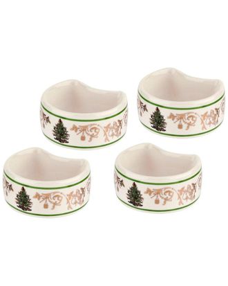 Spode Christmas Tree Set Of Four Napkin Rings