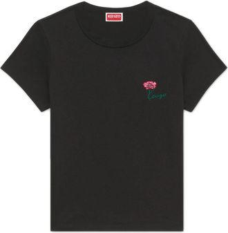 Kenzo Tulip small-fit T-shirt - Dames - T-shirts - Zwart - L - Katoen - Tops