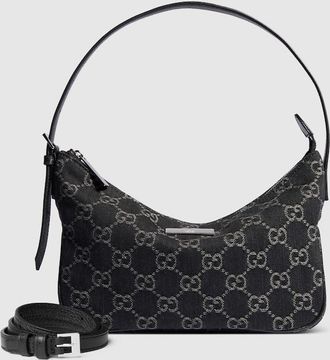 Gucci Lady Lunetta Small Shoulder Bag, Black, Fabric
