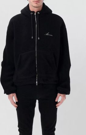 Amiri bones fleece zip hooded jacket