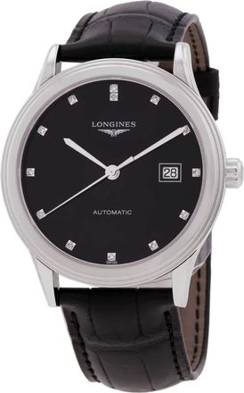 Longines Flagship Automatic Diamond Black Dial Mens Watch L4.984.4.57.2