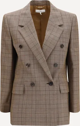 Chlo&eacute; Blazer doppiopetto a quadri Woman 36