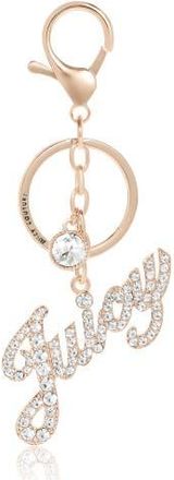 Juicy Couture Crystal Pave Juicy Script Gold-Tone Keychain in Gold, Silver at Nordstrom