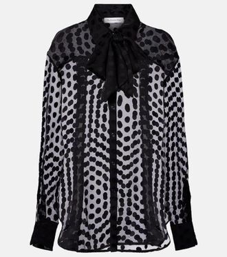 Frankie Shop Peri polka-dot sheer shirt