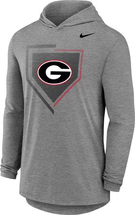 Nike Mens College (Georgia Bulldogs) Long-Sleeve Hooded Baseball T-Shirt in Grey | M12173P967GORG-DGH