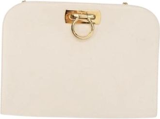 Ferragamo Pre-owned Shoulder Bags, female, White, Size: ONE SIZE Pre-owned Leather Shoulder Bag