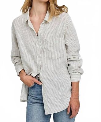 Gentle Fawn Dominique Button-Down Shirt In White Stripe