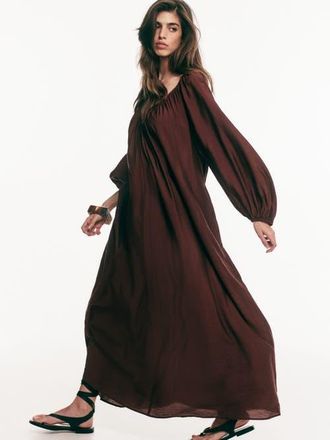 H&M Oversized Tunic Dress in Dark Brown at Nordstrom, Size Xx-Large