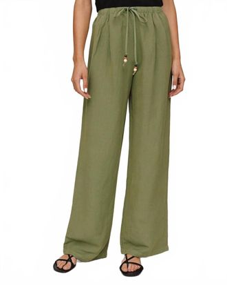 Bella Dahl Drawstring Beach Pant In Olive Leaf