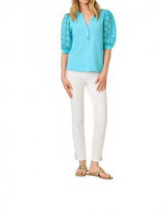 Lilly Pulitzer Ronson Eyelet Knit Top In Capri Blue