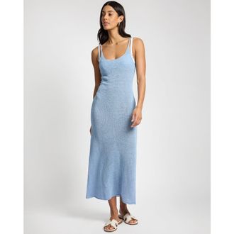 Onia Textured Linen Sweater Scoop Maxi Dress in Sky at Nordstrom, Size X-Small